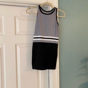 Athleta black and white ribbed tank L